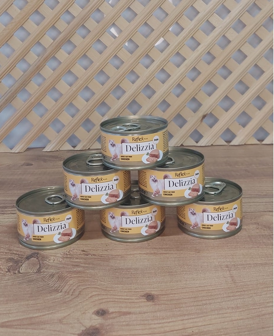 Delizzia / Kıyılmış Tavuklu Yetişkin Kedi Maması 85 gr x 6 adet